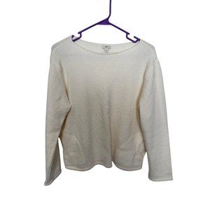 J.Jill Sweater Cream Textured with Side Pockets Womans L